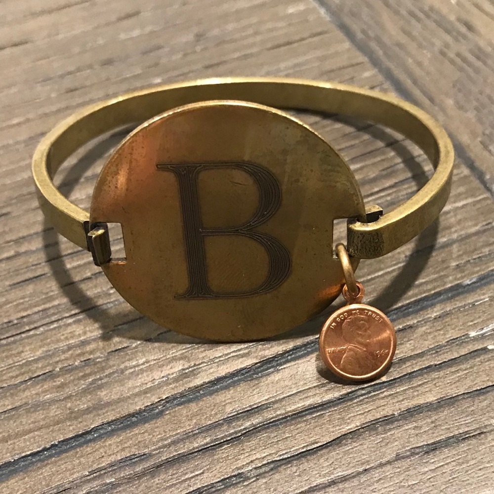 Top Shelf Brass Initial bracelet